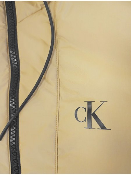 Jaqueta Calvin Klein Jeans Masculina Reciclada Chest Logo Cáqui Claro