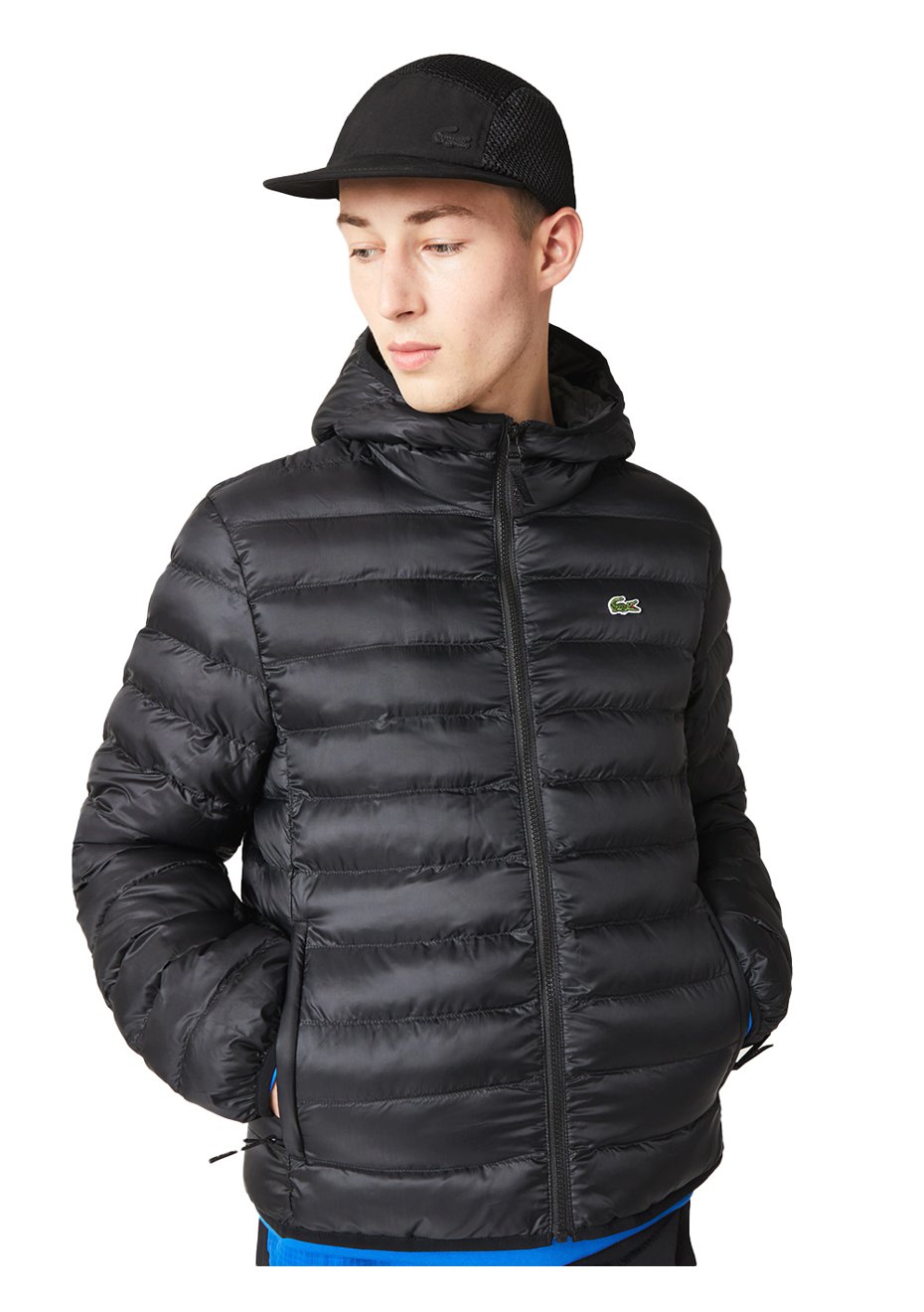 Jaqueta Lacoste Masculina Padded Hoodie Preta | Secret Outlet