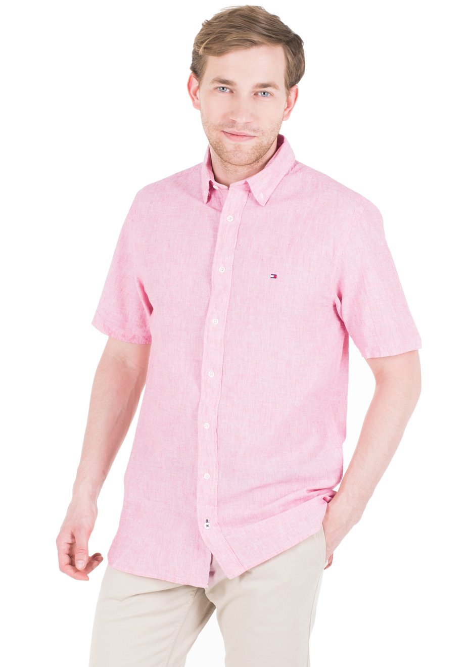 camisa linho tommy hilfiger