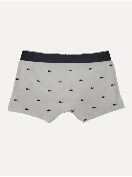 Cueca Lacoste Trunk Boxer Jersey Croco Print Branca Vermelha Cinza Pack 3UN