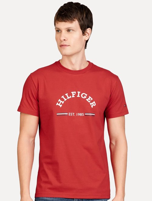 Camiseta Tommy Hilfiger Masculina Monotype Roundle Logo Preta