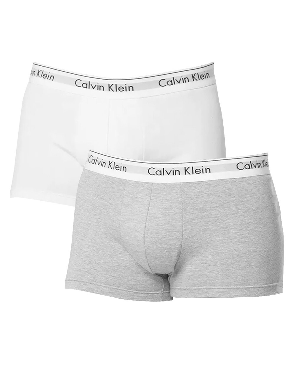 Cuecas Calvin Klein Trunk Modern Cotton Branca / Cinza Mescla Pack 2UN