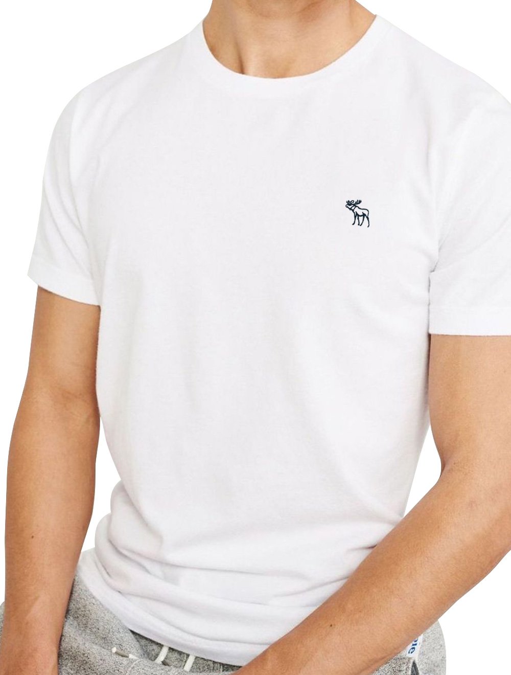 Camiseta Abercrombie Muscle A&F White Large Stamp Salmão Mescla 