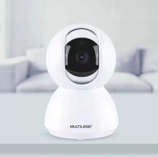 Câmera ip wi-fi robô inteligente 360° com resolução Full Hd 1080P branco SE221 Multilaser Liv