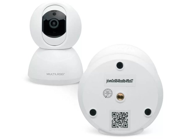Câmera ip wi-fi robô inteligente 360° com resolução Full Hd 1080P branco SE221 Multilaser Liv