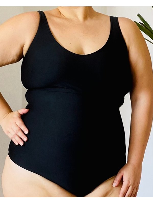 Maiô para Hidroginástica e Natação Plus Size Preto Jeane