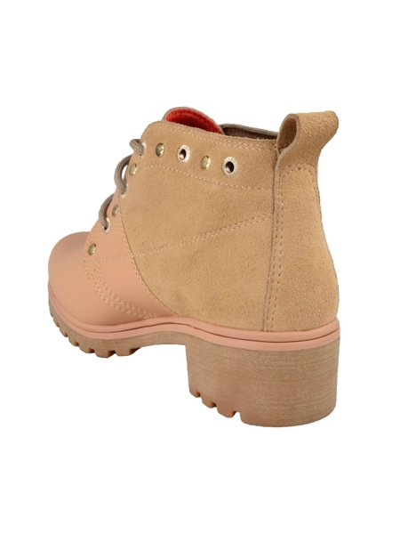 Bota Coturno Couro Beeton Feminina Cat Ranee 005 Solado de Borracha - ziper  - cano médio