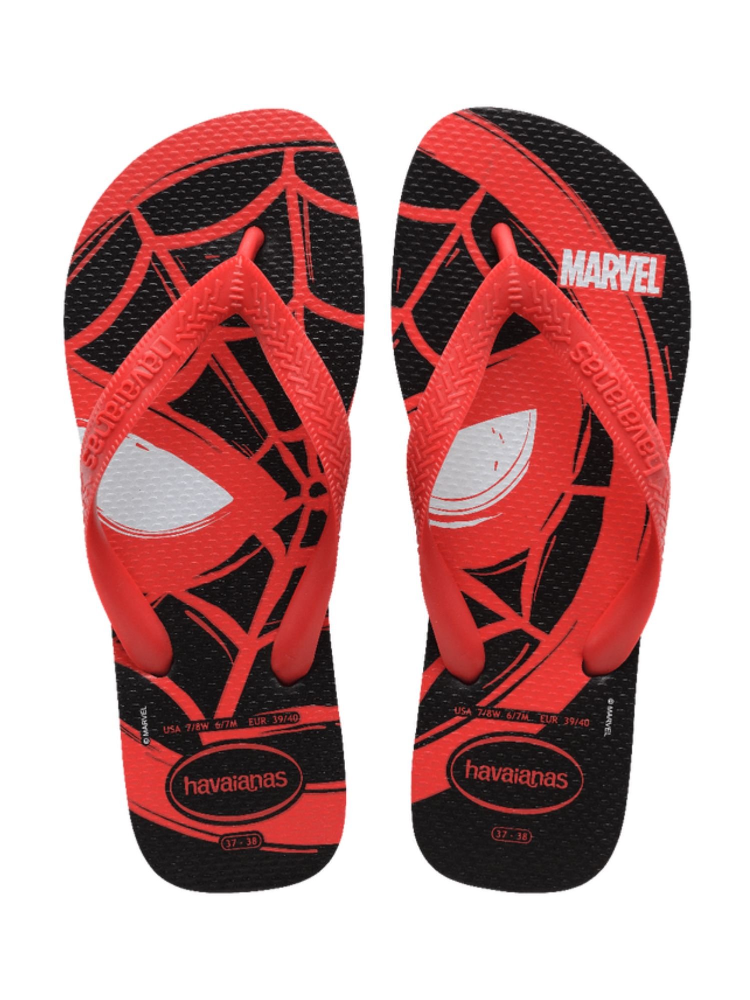 SANDALIAS HAVAIANAS TOP MARVEL PRETO VERMELHO Banana Calcados