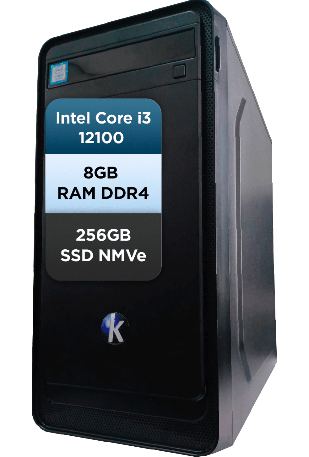 Desktop Knaytec Intel Core i3 12100 12° ger. 8GB RAM 256GB SSD - KNAY12100