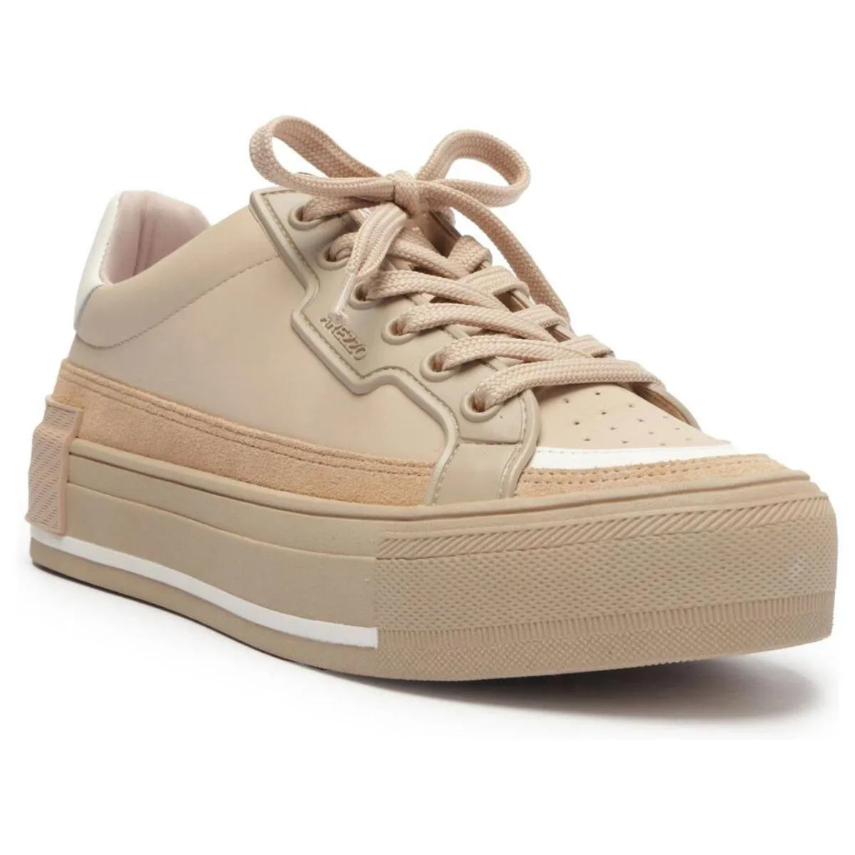 Couro Tenis Bege Arezzo Flatform Tenis Arezzo Bege Tênis Slip On