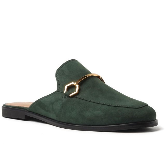 Mule Arezzo A1169800140005 Nobuck Verde Feminino Passo a Passo