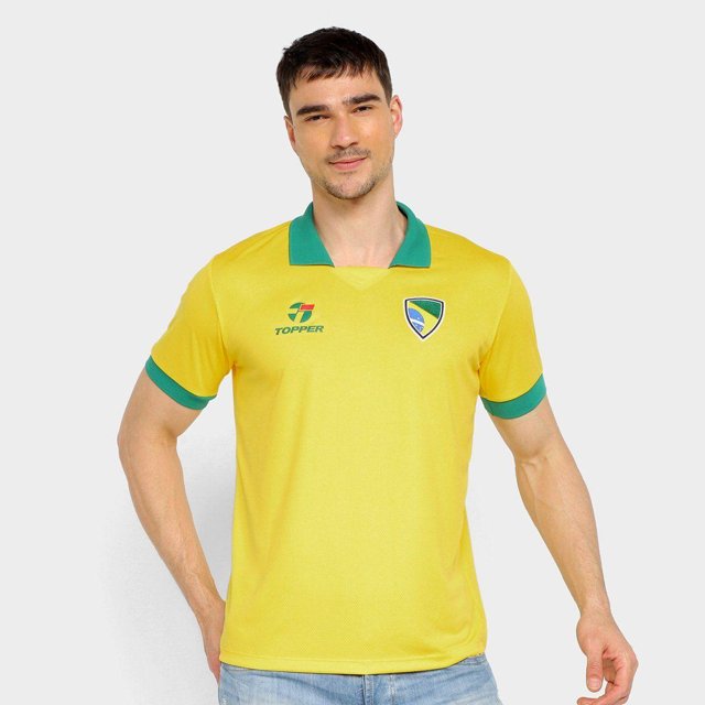 Camisa Topper Brasil Retrô I Amarelo - Gabriella Calçados