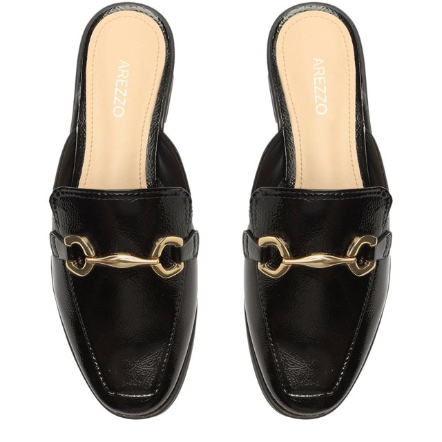 Mule Arezzo A1169800340017 Preto Feminino Passo a Passo Cal ados