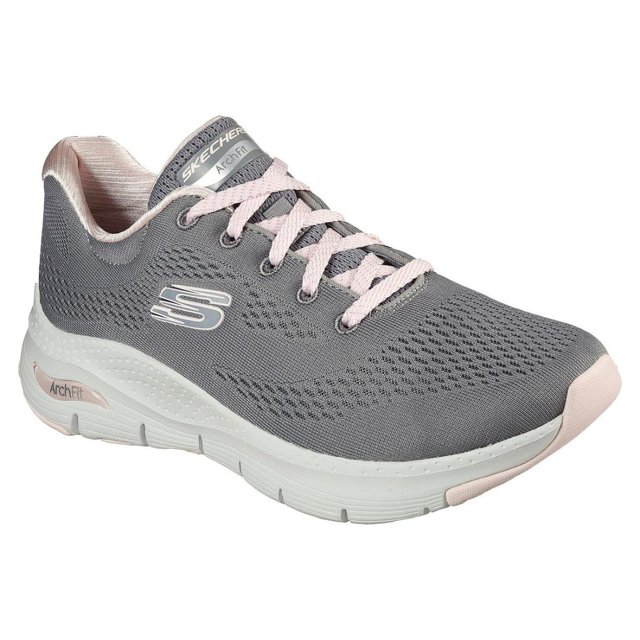 skechers arch fit grey pink