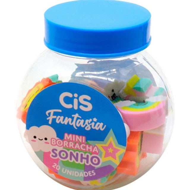 Borracha Decorada Cis Fantasia Pote C/ 20 Mini Borrachas - Cis